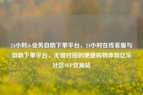 24小时dy业务自助下单平台	，24小时在线客服与自助下单平台，无缝对接的便捷购物体验亿乐社区SUP货源站  第1张